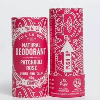 Viva La Body Natural Deodorant 65g Tube - Patchouli Rose - Fresh Bloom Skin - Premium Skincare Solutions for Nourished, Hydrated, and Radiant Skin Every Day