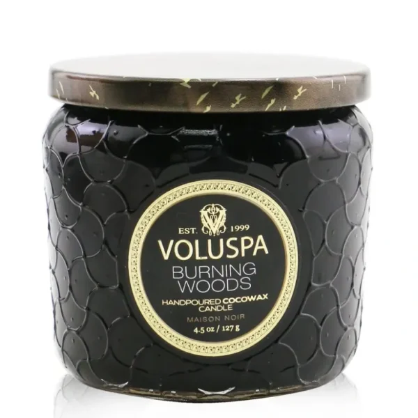 Voluspa Petite Jar Candle - Burning Woods 128g/4.5oz - Fresh Bloom Skin - Premium Skincare Solutions for Nourished, Hydrated, and Radiant Skin Every Day