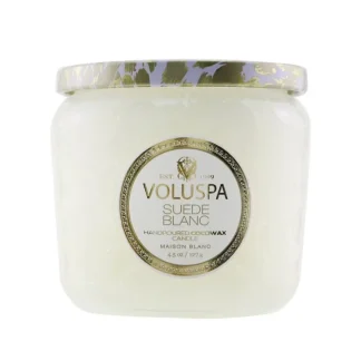 Voluspa Petite Jar Candle - Suede Blanc 127g/4.5oz - Fresh Bloom Skin - Premium Skincare Solutions for Nourished, Hydrated, and Radiant Skin Every Day