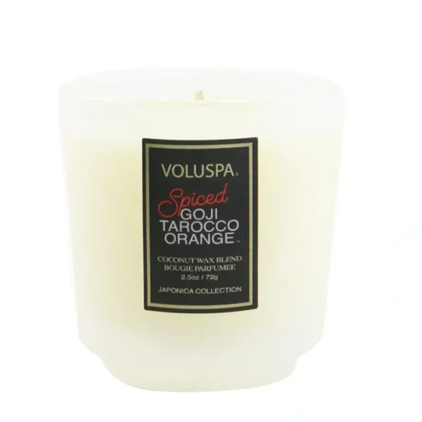 Voluspa Petite Pedestal Candle - Spiced Goji Tarocco Orange 72g/2.5oz - Fresh Bloom Skin - Premium Skincare Solutions for Nourished, Hydrated, and Radiant Skin Every Day