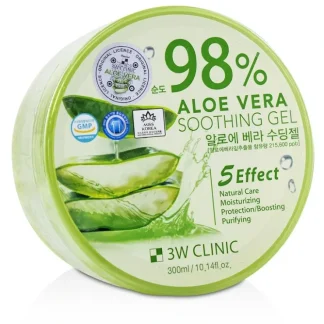 3W Clinic 98% Aloe Vera Soothing Gel 300ml/10.14oz - Fresh Bloom Skin - Premium Skincare Solutions for Nourished, Hydrated, and Radiant Skin Every Day