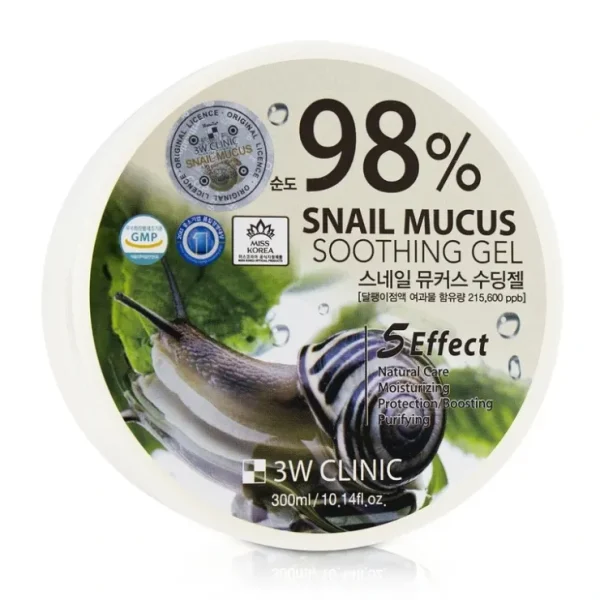 3W Clinic 98% Snail Mucus Soothing Gel 300ml/10.14oz - Fresh Bloom Skin - Premium Skincare Solutions for Nourished, Hydrated, and Radiant Skin Every Day