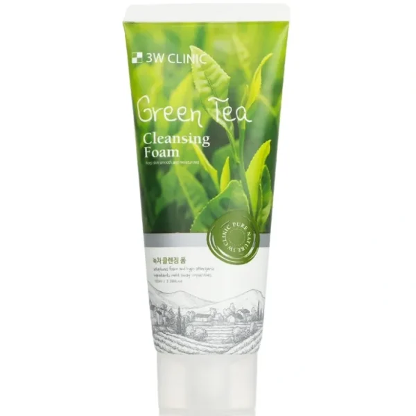 3W Clinic Cleansing Foam - Green Tea 100ml/3.38oz - Fresh Bloom Skin - Premium Skincare Solutions for Nourished, Hydrated, and Radiant Skin Every Day