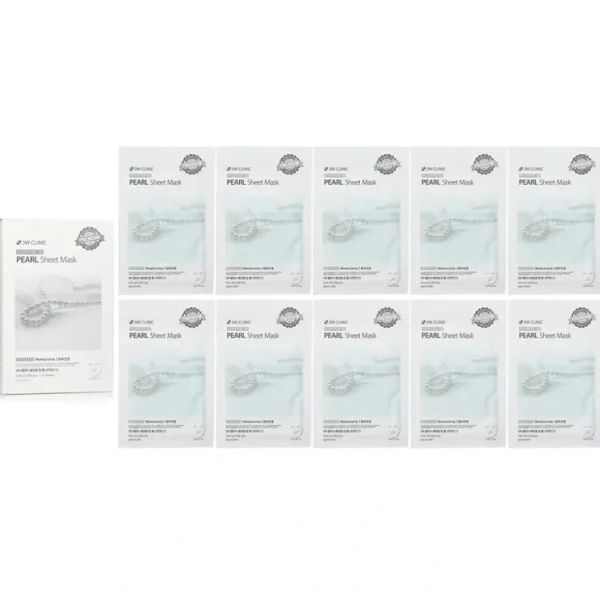 3W Clinic Mask Sheet - Essential Up Pearl 10pcs x 25ml - Fresh Bloom Skin - Premium Skincare Solutions for Nourished, Hydrated, and Radiant Skin Every Day