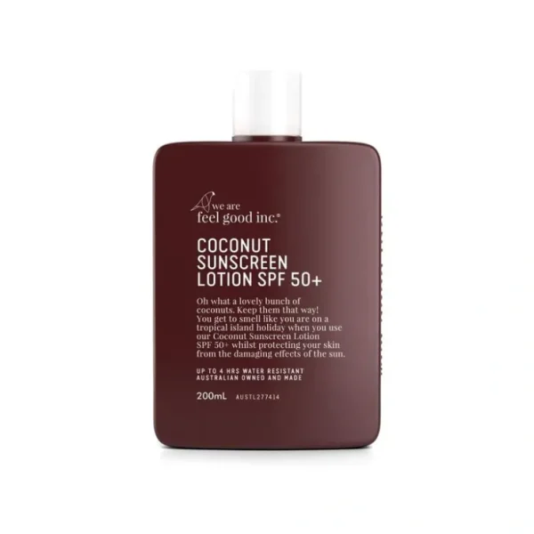We Are Feel Good Inc. Sunscreen Lotion SPF50+ 200ml - Coconut - Fresh Bloom Skin - Premium Skincare Solutions for Nourished, Hydrated, and Radiant Skin Every Day