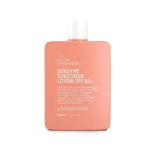 We Are Feel Good Inc. Sunscreen Lotion SPF50+ 200ml - Sensitive - Fresh Bloom Skin - Premium Skincare Solutions for Nourished, Hydrated, and Radiant Skin Every Day