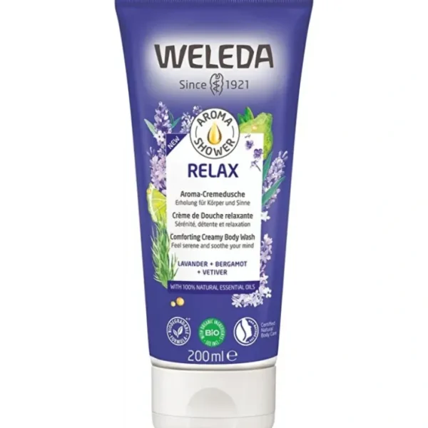 Weleda Aroma Shower Gel Relax (Lavender + Bergamot + Vetiver) 200ml - Fresh Bloom Skin - Premium Skincare Solutions for Nourished, Hydrated, and Radiant Skin Every Day