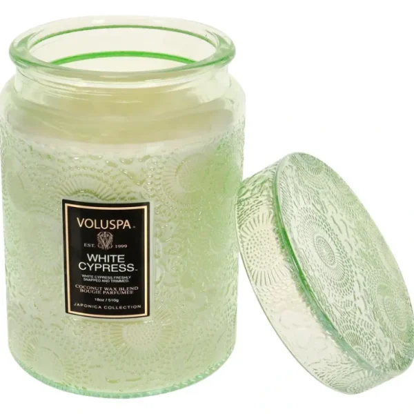 White Cypress - Large by Voluspa for Unisex - 18 oz Candle - Fresh Bloom Skin - Premium Skincare Solutions for Nourished, Hydrated, and Radiant Skin Every Day