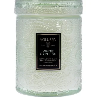 White Cypress - Small by Voluspa for Unisex - 5.5 oz Candle - Fresh Bloom Skin - Premium Skincare Solutions for Nourished, Hydrated, and Radiant Skin Every Day