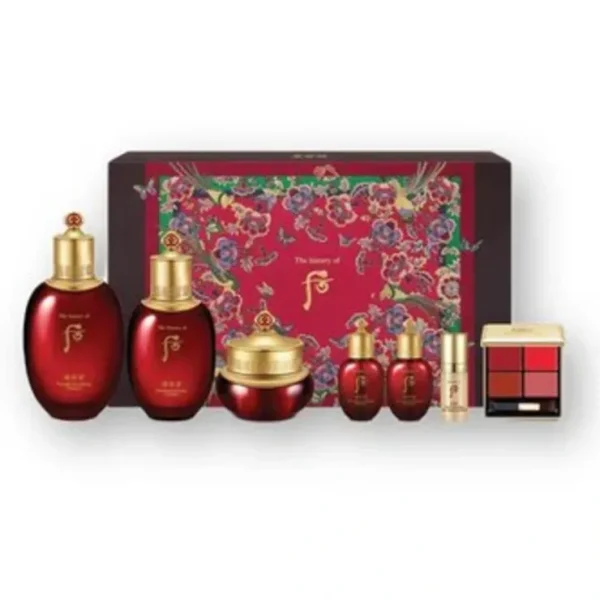 Whoo (The History Of Whoo) Jinyulhyang Essentival Revitalising Set 7 pcs - Fresh Bloom Skin - Premium Skincare Solutions for Nourished, Hydrated, and Radiant Skin Every Day