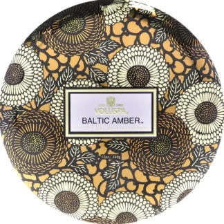 3 Wick Tin Candle - Baltic Amber by Voluspa for Unisex - 12 oz Candle - Fresh Bloom Skin - Premium Skincare Solutions for Nourished, Hydrated, and Radiant Skin Every Day