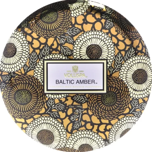 3 Wick Tin Candle - Baltic Amber by Voluspa for Unisex - 12 oz Candle - Fresh Bloom Skin - Premium Skincare Solutions for Nourished, Hydrated, and Radiant Skin Every Day