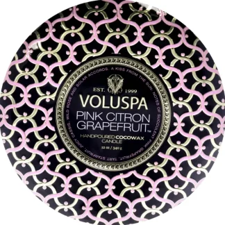 3 Wick Tin Candle - Pink Citron Grapefruit by Voluspa for Unisex - 12 oz Candle - Fresh Bloom Skin - Premium Skincare Solutions for Nourished, Hydrated, and Radiant Skin Every Day