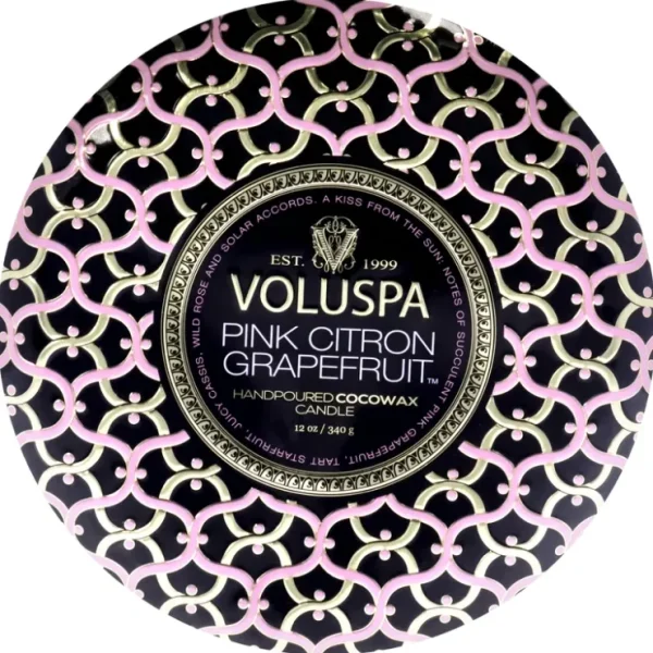 3 Wick Tin Candle - Pink Citron Grapefruit by Voluspa for Unisex - 12 oz Candle - Fresh Bloom Skin - Premium Skincare Solutions for Nourished, Hydrated, and Radiant Skin Every Day