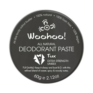 Woohoo Deodorant Paste Tux (Extra Strength) Tin 60g - Fresh Bloom Skin - Premium Skincare Solutions for Nourished, Hydrated, and Radiant Skin Every Day