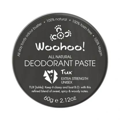 Woohoo Deodorant Paste Tux (Extra Strength) Tin 60g - Fresh Bloom Skin - Premium Skincare Solutions for Nourished, Hydrated, and Radiant Skin Every Day