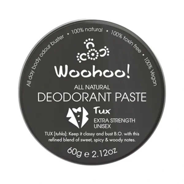 Woohoo Deodorant Paste Tux (Extra Strength) Tin 60g - Fresh Bloom Skin - Premium Skincare Solutions for Nourished, Hydrated, and Radiant Skin Every Day