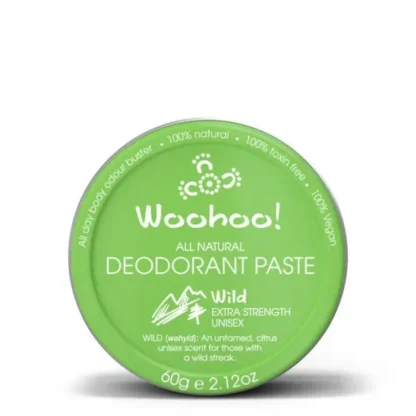 Woohoo Deodorant Paste Wild Tin 60g - Extra Strength Unisex - Fresh Bloom Skin - Premium Skincare Solutions for Nourished, Hydrated, and Radiant Skin Every Day