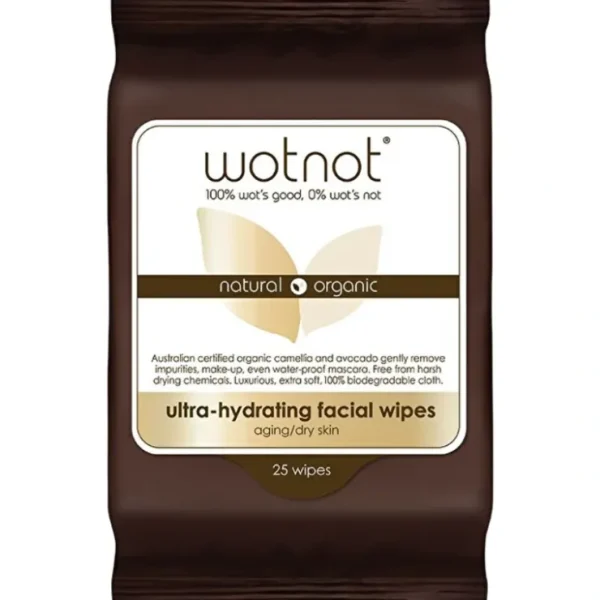 Wotnot Naturals All Natural Face Wipes Ultra-Hydrating x 25 Pack - Fresh Bloom Skin - Premium Skincare Solutions for Nourished, Hydrated, and Radiant Skin Every Day