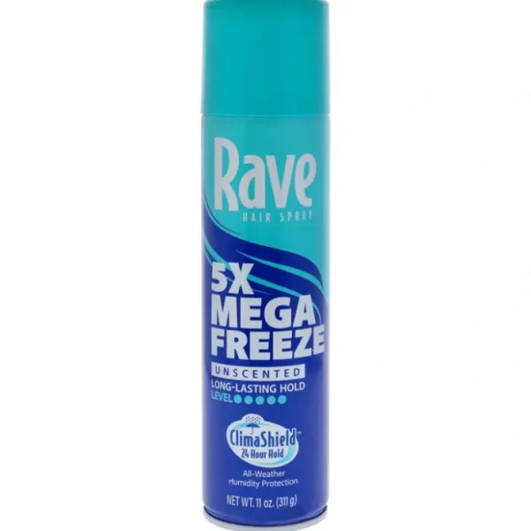 5X Mega Freeze Unscented Hairspray by Rave for Unisex - 11 oz Hair Spray - Fresh Bloom Skin - Premium Skincare Solutions for Nourished, Hydrated, and Radiant Skin Every Day