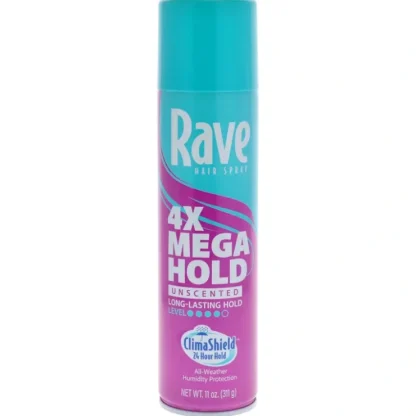 4X Mega Hold Hairspray - Unscented by Rave for Unisex - 11 oz Hair Spray - Fresh Bloom Skin - Premium Skincare Solutions for Nourished, Hydrated, and Radiant Skin Every Day