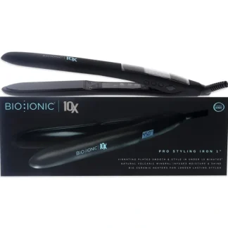 10x Pro Styling Iron - Black by Bio Ionic for Women - 1 Inch Flat Iron - Fresh Bloom Skin - Premium Skincare Solutions for Nourished, Hydrated, and Radiant Skin Every Day
