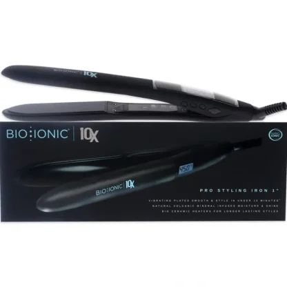 10x Pro Styling Iron - Black by Bio Ionic for Women - 1 Inch Flat Iron - Fresh Bloom Skin - Premium Skincare Solutions for Nourished, Hydrated, and Radiant Skin Every Day
